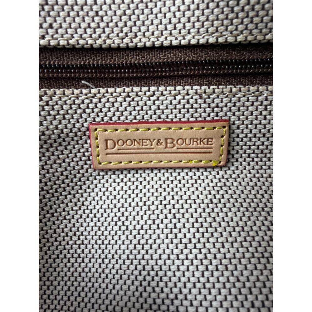 Dooney & Bourke Mini Signature Zip-Top Pink Denim & Brown Leather Bag Purse - Picture 10 of 16